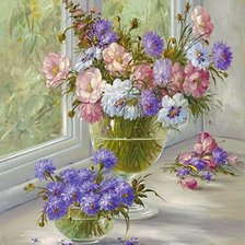 Схема вышивки «нежные цветы»