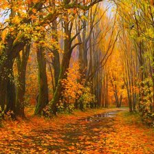 Схема вышивки «осенний лес»