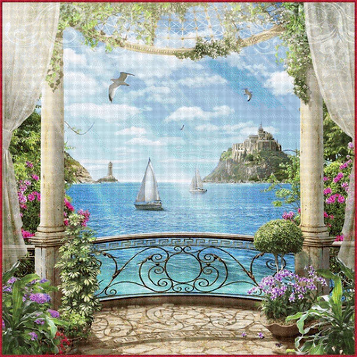 пейзаж, парусник - пейзаж, море, парусник - предпросмотр