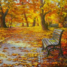 Схема вышивки «осень в парке»