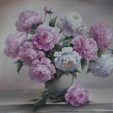 Схема вышивки «нежные пионы»