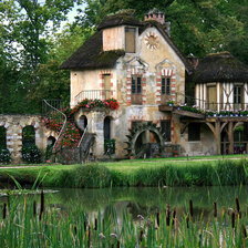 Схема вышивки «домик .водяная мельница»