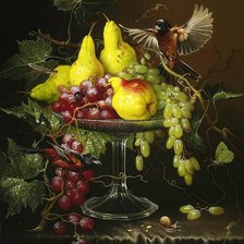 Схема вышивки «натюрморт с виноградом»