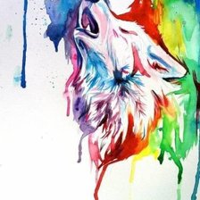 Схема вышивки «Волк поп-арт»