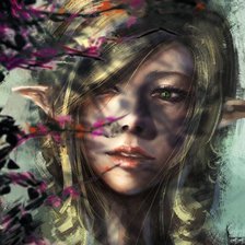 Схема вышивки «Elfo en flores»