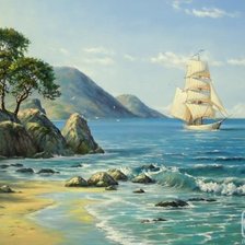 Схема вышивки «Море»