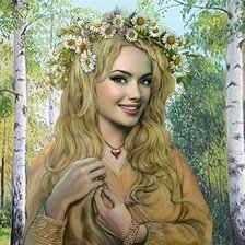 Схема вышивки «Девушка на природе»