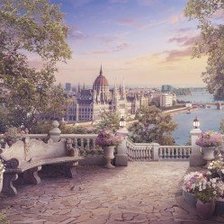 Схема вышивки «Старый город.»