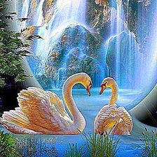 Схема вышивки «лебеди»