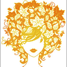 Схема вышивки «Девушка осень»