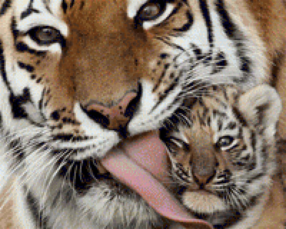 Тигрица с малышом - тирг - предпросмотр