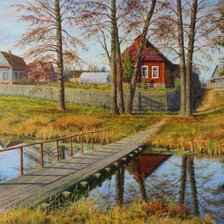 Схема вышивки «Деревня»