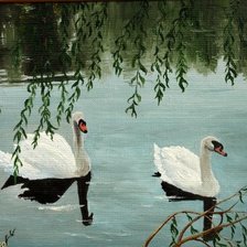 Схема вышивки «Лебеди»