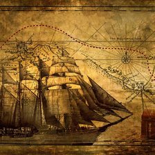 Схема вышивки «корабль»