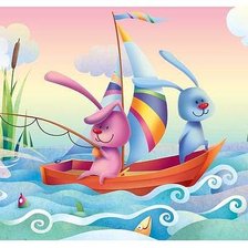 Схема вышивки «Зайцы»