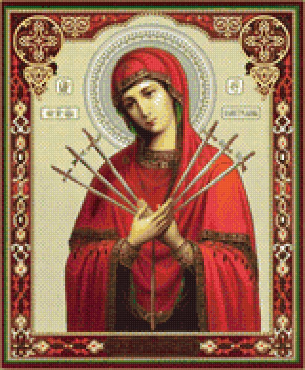 икона богоматерь семистрельная - предпросмотр