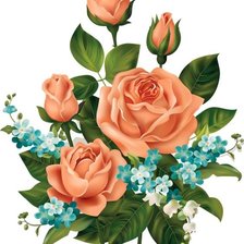 Схема вышивки «nezábudky,ruže»