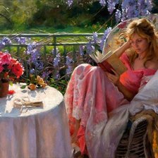 Схема вышивки «За чтением»