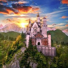 Схема вышивки «Нойшванштайн»