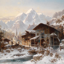 Схема вышивки «Зимний пейзаж»