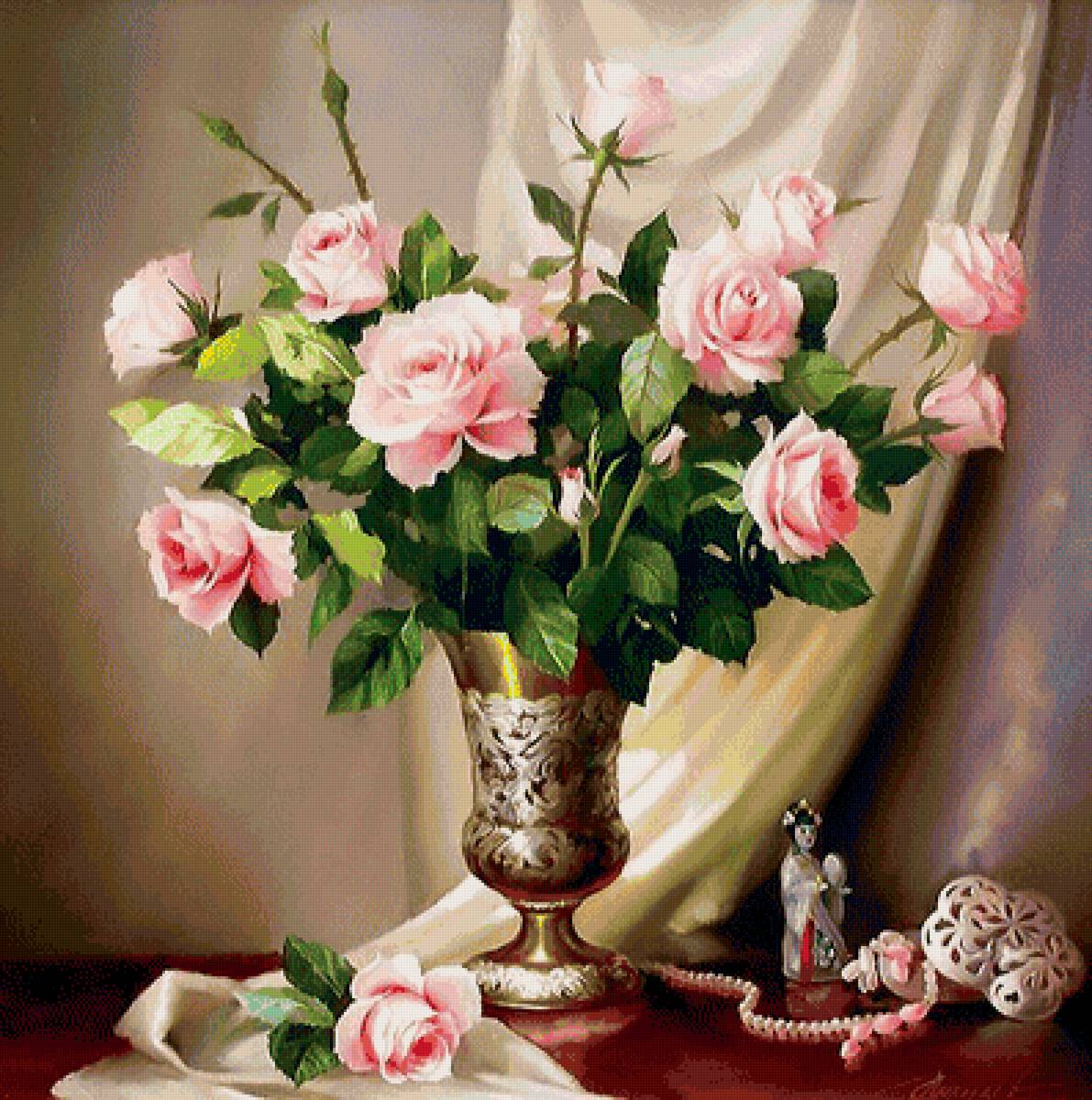 Розы - цветы, натюрморт, розы - предпросмотр