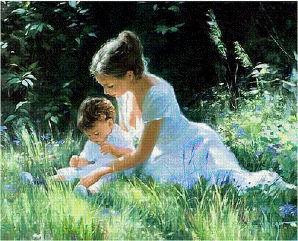 две половиночки - дитя, семья, мать - предпросмотр