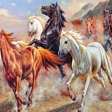 Схема вышивки «скачущие лощади»