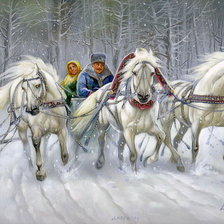 Схема вышивки «Русская тройка»