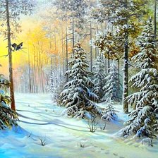 Схема вышивки «зимний лес»