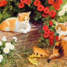 Схема вышивки «Котята»