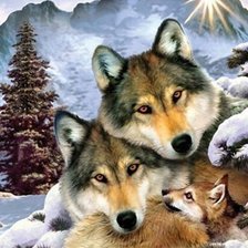 Схема вышивки «Волки»