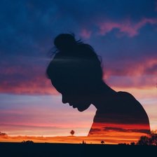 Схема вышивки «Девушка в закате»