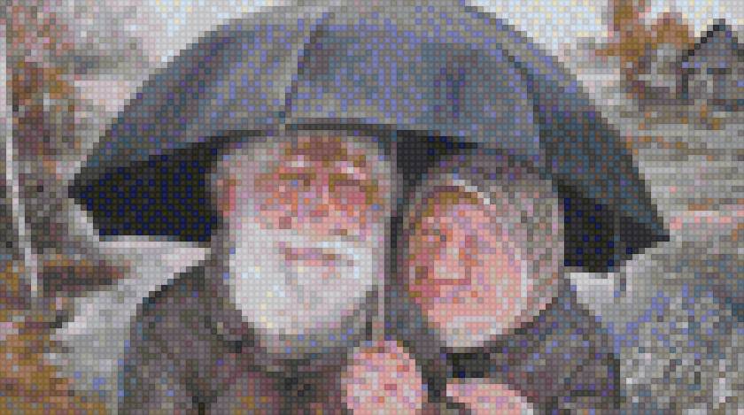 жили-были дед да баба - вышивка крестом, люди - предпросмотр