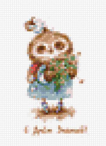 с днем знаний - совки, вышивка крестом - предпросмотр