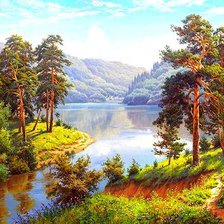 Схема вышивки «летний пейзаж»