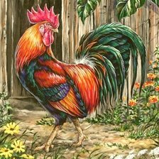 Схема вышивки «петух»