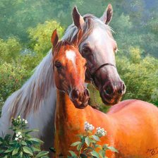 Схема вышивки «Лошади»