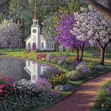 Схема вышивки «красочное место»