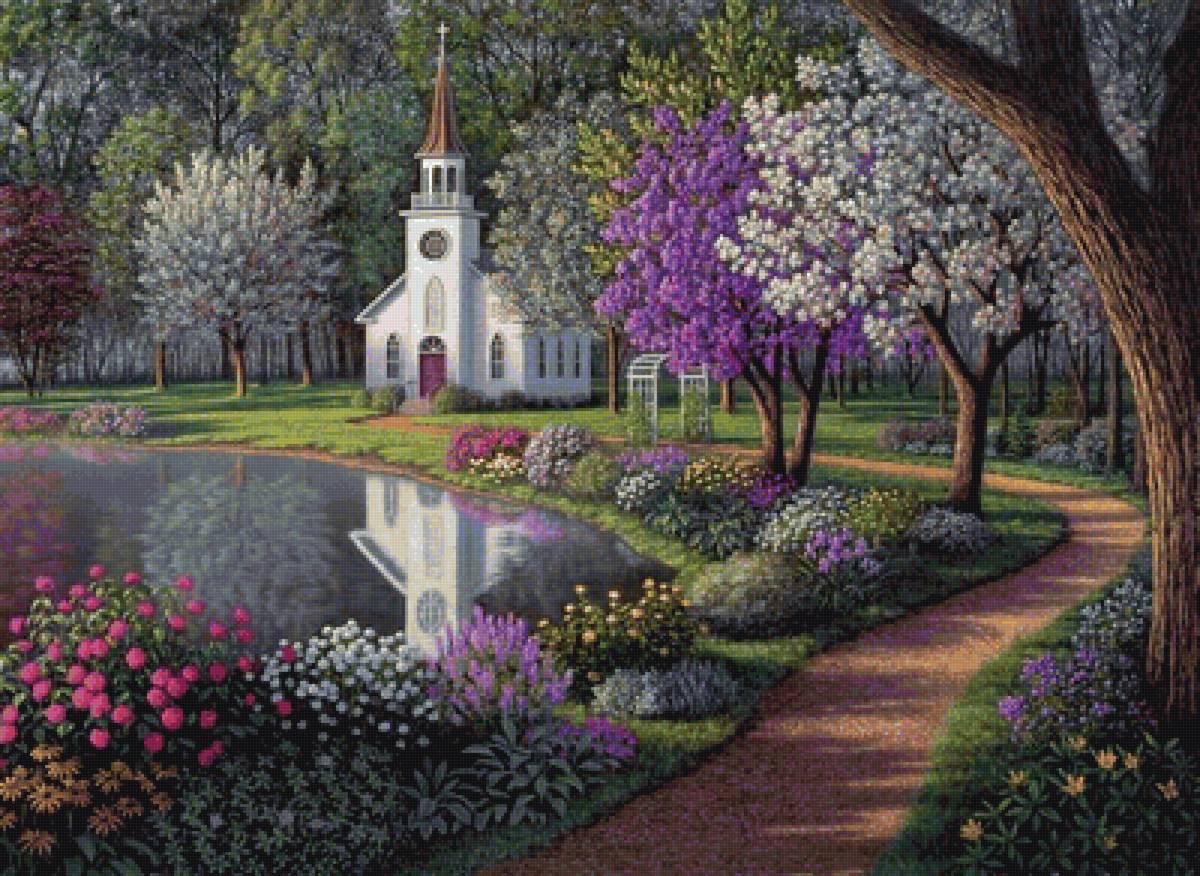 красочное место - природа, деревья, пейзаж, речка, красота, лето - предпросмотр