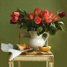 Схема вышивки «натюрморт с цветами»