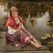 Схема вышивки «задумалась»