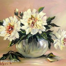 Схема вышивки «piwonie białe»