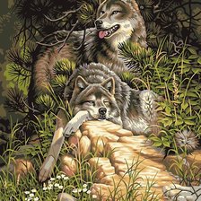 Схема вышивки «Волки»