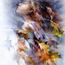 Схема вышивки «Девушка живопись»