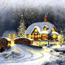 Схема вышивки «Дом зима»