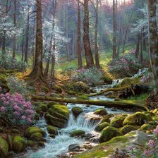 Схема вышивки «Лесной ручей»