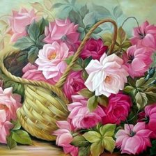 Схема вышивки «Розы  в карзине»