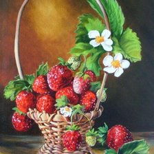 Схема вышивки «Земленика в карзине»