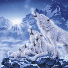 Схема вышивки «Семья волков 1»