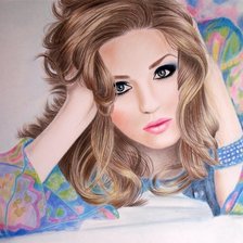 Схема вышивки «Девушка»